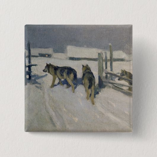Wolfs, Winter-Nacht, c.1910 Button (Vorderseite)