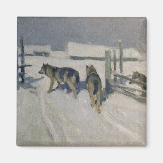Wolfs, Winternacht, c.1910 Magnet (Vorne)