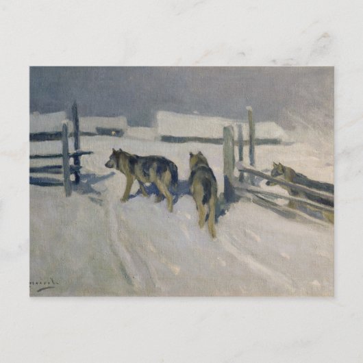 Wolfs, Winternacht, c.1910 Postkarte (Vorderseite)