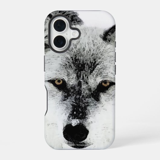 Wolfsaugen iPhone 16 Hülle (Rückseite)