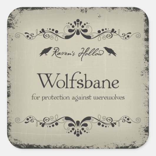 Wolfsbane Halloween Jar Sticker Label (Vorderseite)