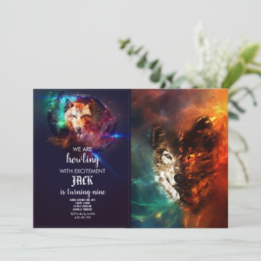 Wolfsbrand und Eis Einladung (Stehend Vorderseite)