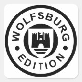 Wolfsburg Edition (schwarz) Quadratischer Aufkleber (Vorderseite)