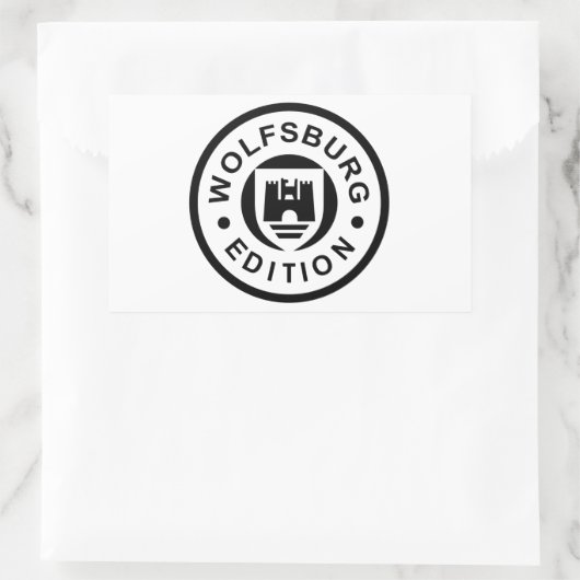 Wolfsburg Edition (schwarz) Rechteckiger Aufkleber (Tasche)