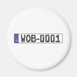 Wolfsburg-Kfz-Kennzeichen Magnet