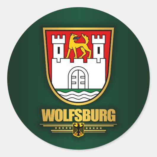 Wolfsburg Runder Aufkleber (Vorderseite)