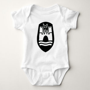 Wolfsburg-Wappen (Schwarz-weiß) Baby Strampler