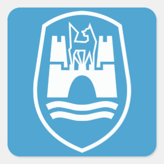 Wolfsburg-Wappen (weiß) Quadratischer Aufkleber