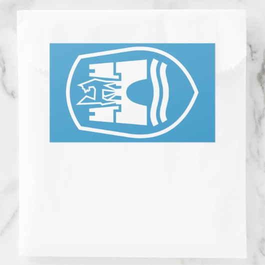 Wolfsburg-Wappen (weiß) Rechteckiger Aufkleber (Tasche)