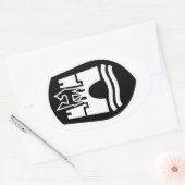 Wolfsburger Wappen (Schwarz-weiß) Ovaler Aufkleber (Umschlag)