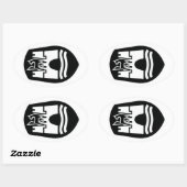 Wolfsburger Wappen (Schwarz-weiß) Ovaler Aufkleber (Blatt)