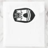 Wolfsburger Wappen (Schwarz-weiß) Ovaler Aufkleber (Tasche)