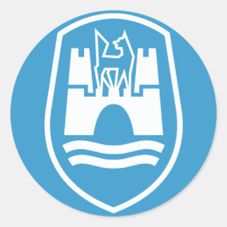 Wolfsburger Wappen (weiß) Runder Aufkleber