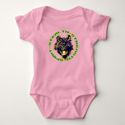 Wolfseemblem Baby Strampler (Vorderseite)