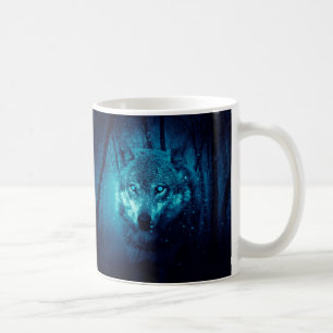Wolfsfläche im dunklen Fantasy-Wald Kaffeetasse