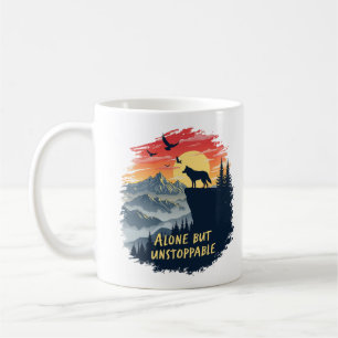 Wolfsgeheul bei Mond allein aber unaufhaltsam Kaffeetasse