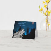 Wolfshaken auf der Mondgrüßkarte Karte (Gelbe Blume)