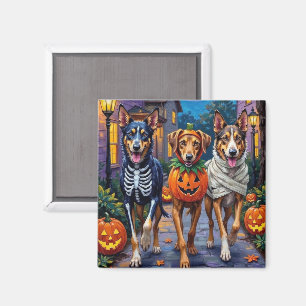 Wolfshund Halloween-Kostüme beim Trick-or-Treaten Magnet