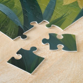 Wolfshund-Hund-Frühlingsblumen-Gemälde Puzzle (Seite)