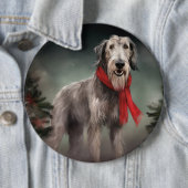 Wolfshund Hund im Schnee Weihnachten Button (Beispiel)
