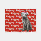 Wolfshund-Hund mit Namensmuster-Weihnachten Fleecedecke (Vorderseite (Horizontal))