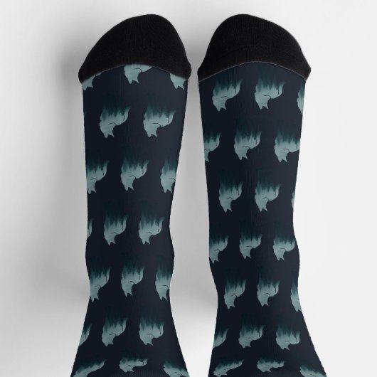 Wolfshund in blauem Wald, Socken (Oben)