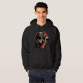 Wolfshund mit Sonnenbrille im Sonnenuntergang Idee Hoodie (Vorne ganz)