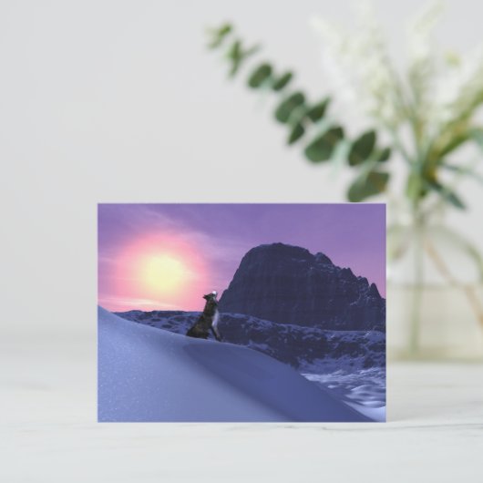 Wolfshund Postkarte (Stehend Vorderseite)