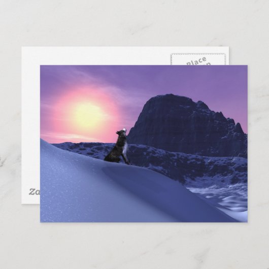 Wolfshund Postkarte (Vorne/Hinten)