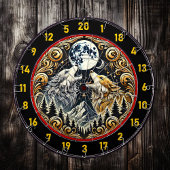 Wolfsinne strahlt das Spiel auf Dartscheibe