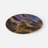 Wolfsjagd in den Bergen Pappteller (Schrägansicht)