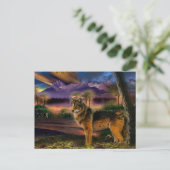 Wolfsjagd in den Bergen Postkarte (Stehend Vorderseite)