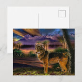 Wolfsjagd in den Bergen Postkarte (Vorne/Hinten)