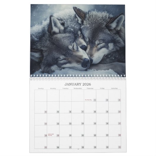 Wolfskalender 2025 kalender (Jan 2026)