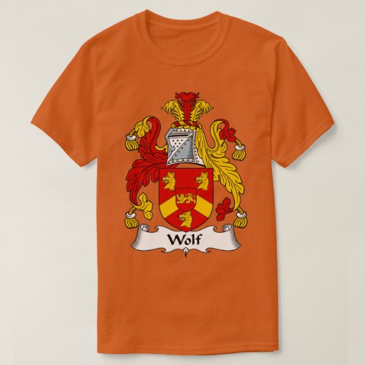 Wolfskappe des Familienwappens Waffen T-Shirt (Design vorne)
