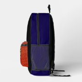 Wolfskopf auf Rot Bedruckter Rucksack (Rechts)