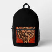 Wolfskopf auf Rot Bedruckter Rucksack (Vorderseite)