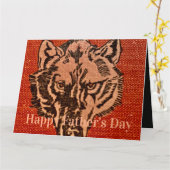 Wolfskopf auf Rot Karte (Gelbe Blume)