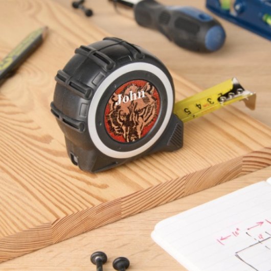 Wolfskopf auf Rot Maßband