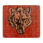 Wolfskopf auf Rot Schneidebrett (Vorderseite)