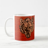 Wolfskopf auf roter Tasse (Links)
