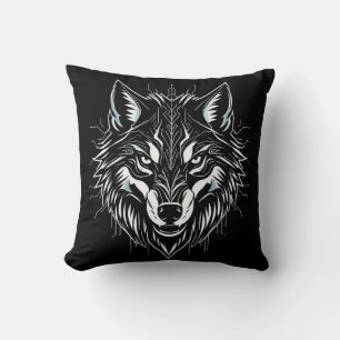 Wolfskopf-Kunst Kissen