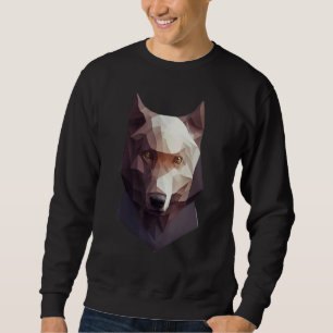 Wolfskopf Low Poly Polygon Wölfe Geometrisch Sweatshirt