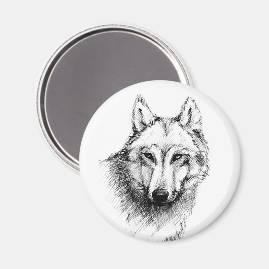 Wolfskopf Magnet (Vorderseite/Rückseite)