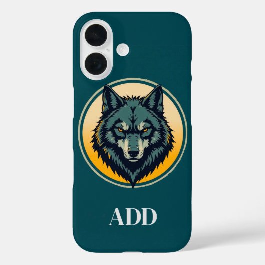 Wolfskopf mit kreisförmigem Hintergrund Case-Mate iPhone Hülle (Rückseite)