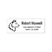 Wolfskopf-Profil-Rücksendeadresse Gummistempel (Prägung)