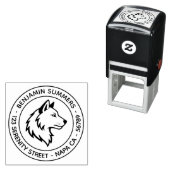 Wolfskopf-Profil-Runde Adresse Permastempel (Beispiel)