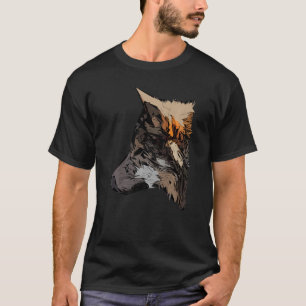 Wolfskopf-Raubtier-Abdruck mit Wildtier T-Shirt