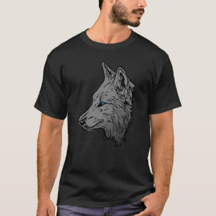 Wolfskopf-Raubtier-Gesichtsausdruck mit wildem Tie T-Shirt