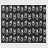 Wolfskopf verlasse Tierkunst zeichnend Geschenkpapier (Flach)